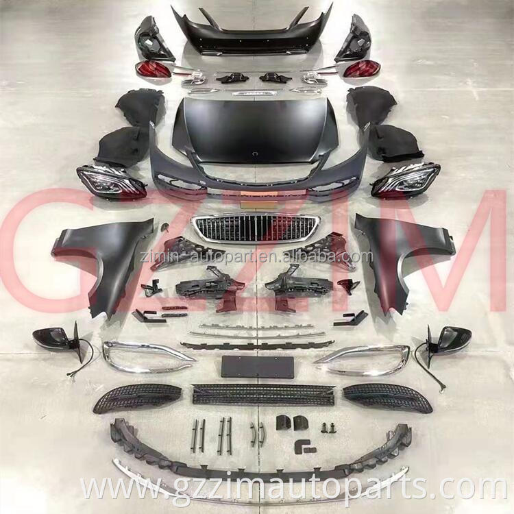 Front & Rear Bumper Grille Hood Body Kits Upgrade Parts For W221 Upgrade To W222 Mayb*ch Bodykit